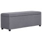 vidaXL Banco con espacio de almacenaje 116 cm poliéster gris claro vidaXL Banco con espacio de almacenaje 116 cm poliéster gris claro