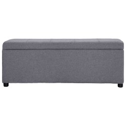 vidaXL Banco con espacio de almacenaje 116 cm poliéster gris claro