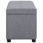 vidaXL Banco con espacio de almacenaje 116 cm poliéster gris claro vidaXL Banco con espacio de almacenaje 116 cm poliéster gris claro