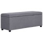 vidaXL Banco con espacio de almacenaje 116 cm poliéster gris claro vidaXL Banco con espacio de almacenaje 116 cm poliéster gris claro