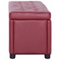 vidaXL Otomana de almacenaje cuero sintético color vino tinto 87,5 cm vidaXL Otomana de almacenaje cuero sintético color vino tinto 87,5 cm