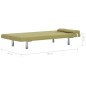 vidaXL Sofá cama con dos almohadas de poliéster verde vidaXL Sofá cama con dos almohadas de poliéster verde