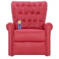 vidaXL Sillón de masaje reclinable de cuero artificial rojo vidaXL Sillón de masaje reclinable de cuero artificial rojo