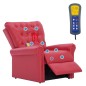 vidaXL Sillón de masaje reclinable de cuero artificial rojo vidaXL Sillón de masaje reclinable de cuero artificial rojo