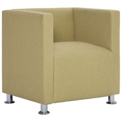 vidaXL Sillón en forma de cubo de tela verde