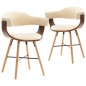 vidaXL Sillas de comedor 2 uds cuero sintético y madera curvada crema vidaXL Sillas de comedor 2 uds cuero sintético y madera curvada crema