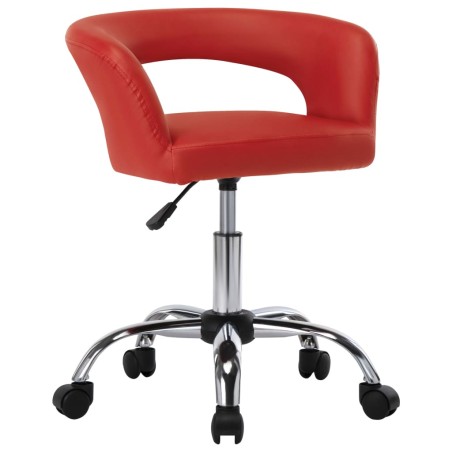 vidaXL Sillas de comedor 2 unidades cuero sintético rojo