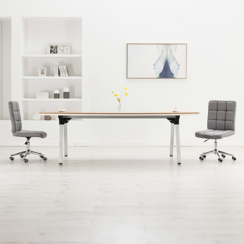 vidaXL Sillas de comedor 2 unidades tela gris claro vidaXL Sillas de comedor 2 unidades tela gris claro