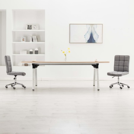 vidaXL Sillas de comedor 2 unidades tela gris claro