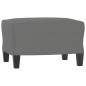 vidaXL Sillón con taburete tela de microfibra gris oscuro 60 cm vidaXL Sillón con taburete tela de microfibra gris oscuro 60 cm