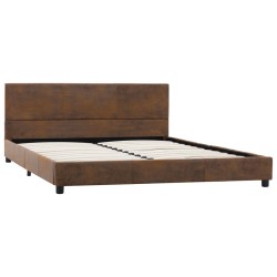 vidaXL Estructura de cama de piel de ante artificial marrón 120x200 cm