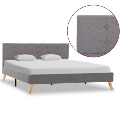 vidaXL Estructura de cama de tela gris claro 140x200 cm
