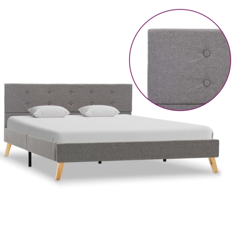 vidaXL Estructura de cama de tela gris claro 140x200 cm vidaXL Estructura de cama de tela gris claro 140x200 cm