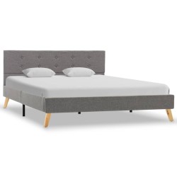 vidaXL Estructura de cama de tela gris claro 140x200 cm