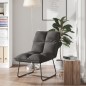 vidaXL Silla de descanso con estructura de metal terciopelo gris oscuro vidaXL Silla de descanso con estructura de metal terciopelo gris oscuro