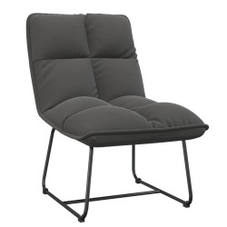 vidaXL Silla de descanso con estructura de metal terciopelo gris oscuro