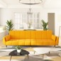 vidaXL Sofá cama de 2 plazas con dos cojines terciopelo amarillo vidaXL Sofá cama de 2 plazas con dos cojines terciopelo amarillo