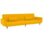 vidaXL Sofá cama de 2 plazas con dos cojines terciopelo amarillo vidaXL Sofá cama de 2 plazas con dos cojines terciopelo amarillo
