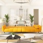 vidaXL Sofá cama de 2 plazas con dos cojines terciopelo amarillo vidaXL Sofá cama de 2 plazas con dos cojines terciopelo amarillo