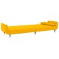 vidaXL Sofá cama de 2 plazas con dos cojines terciopelo amarillo vidaXL Sofá cama de 2 plazas con dos cojines terciopelo amarillo