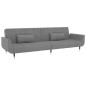 vidaXL Sofá cama de 2 plazas con dos almohadas terciopelo gris claro vidaXL Sofá cama de 2 plazas con dos almohadas terciopelo gris claro