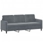 vidaXL Sofá de 3 plazas con taburete de terciopelo gris oscuro 180 cm vidaXL Sofá de 3 plazas con taburete de terciopelo gris oscuro 180 cm