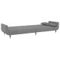 vidaXL Sofá cama de 2 plazas con dos almohadas terciopelo gris claro vidaXL Sofá cama de 2 plazas con dos almohadas terciopelo gris claro