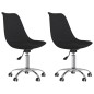 vidaXL Sillas de comedor giratorias 2 unidades tela negro vidaXL Sillas de comedor giratorias 2 unidades tela negro