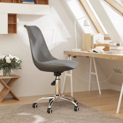 vidaXL Silla de oficina giratoria de tela gris claro