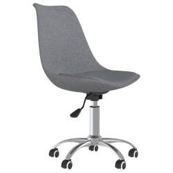 vidaXL Silla de oficina giratoria de tela gris claro