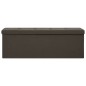 vidaXL Banco de almacenamiento plegable lino sintético marrón oscuro vidaXL Banco de almacenamiento plegable lino sintético marrón oscuro