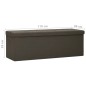 vidaXL Banco de almacenamiento plegable lino sintético marrón oscuro vidaXL Banco de almacenamiento plegable lino sintético marrón oscuro