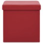 vidaXL Taburete de almacenaje plegable 2 uds rojo vino tinto PVC vidaXL Taburete de almacenaje plegable 2 uds rojo vino tinto PVC