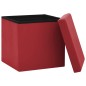 vidaXL Taburete de almacenaje plegable 2 uds rojo vino tinto PVC vidaXL Taburete de almacenaje plegable 2 uds rojo vino tinto PVC
