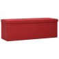 vidaXL Banco de almacenamiento plegable lino sintético rojo vino tinto vidaXL Banco de almacenamiento plegable lino sintético rojo vino tinto