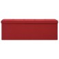 vidaXL Banco de almacenamiento plegable lino sintético rojo vino tinto vidaXL Banco de almacenamiento plegable lino sintético rojo vino tinto