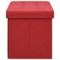 vidaXL Banco de almacenamiento plegable lino sintético rojo vino tinto vidaXL Banco de almacenamiento plegable lino sintético rojo vino tinto