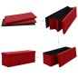 vidaXL Banco de almacenamiento plegable lino sintético rojo vino tinto vidaXL Banco de almacenamiento plegable lino sintético rojo vino tinto