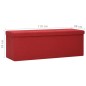 vidaXL Banco de almacenamiento plegable lino sintético rojo vino tinto vidaXL Banco de almacenamiento plegable lino sintético rojo vino tinto