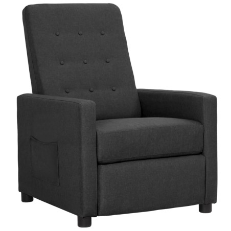vidaXL Sillón reclinable de tela gris oscuro