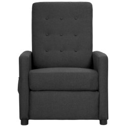vidaXL Sillón reclinable de tela gris oscuro