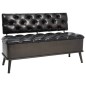 vidaXL Banco de almacenaje con respaldo cuero sintético negro 110 cm vidaXL Banco de almacenaje con respaldo cuero sintético negro 110 cm