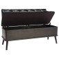 vidaXL Banco de almacenaje con respaldo cuero sintético negro 110 cm vidaXL Banco de almacenaje con respaldo cuero sintético negro 110 cm