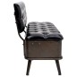 vidaXL Banco de almacenaje con respaldo cuero sintético negro 110 cm vidaXL Banco de almacenaje con respaldo cuero sintético negro 110 cm