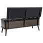 vidaXL Banco de almacenaje con respaldo cuero sintético negro 110 cm vidaXL Banco de almacenaje con respaldo cuero sintético negro 110 cm