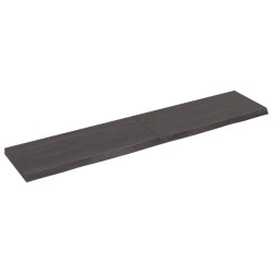 vidaXL Encimera baño madera maciza tratada gris oscuro 140x30x(2-4) cm