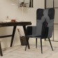 vidaXL Sillón orejero cuero auténtico negro y gris vidaXL Sillón orejero cuero auténtico negro y gris