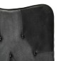 vidaXL Sillón orejero cuero auténtico negro y gris vidaXL Sillón orejero cuero auténtico negro y gris