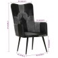 vidaXL Sillón orejero cuero auténtico negro y gris vidaXL Sillón orejero cuero auténtico negro y gris
