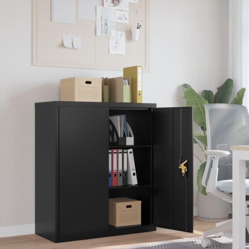 vidaXL Armario archivador de acero negro 90x40x105 cm vidaXL Armario archivador de acero negro 90x40x105 cm